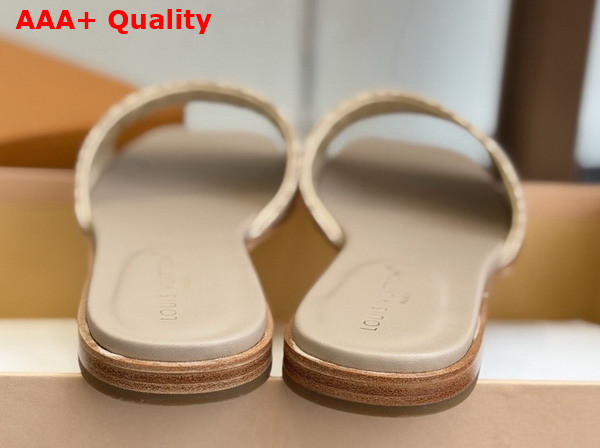 Louis Vuitton Lily Flat Mule in Beige Monogram Jacquard 1AHM99 Replica