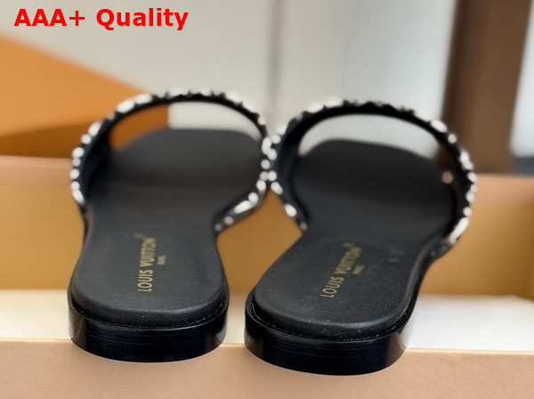Louis Vuitton Lily Flat Mule in Black Monogram Jacquard Replica