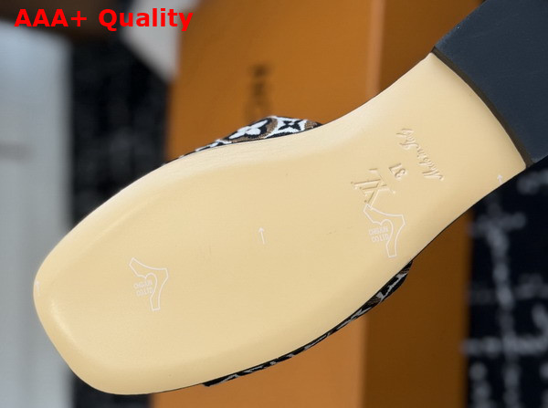 Louis Vuitton Lily Flat Mule in Black Monogram Jacquard Replica