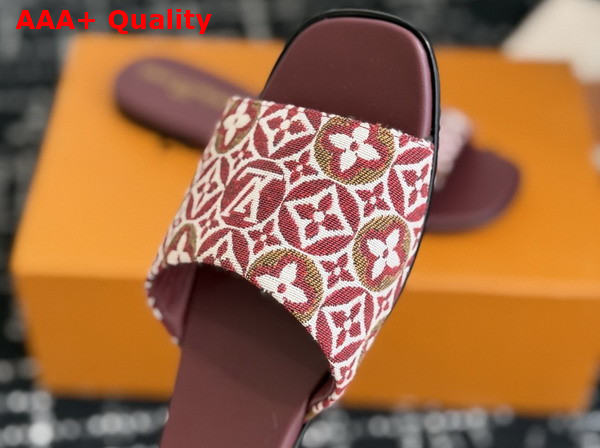 Louis Vuitton Lily Flat Mule in Bordeaux Monogram Jacquard Replica