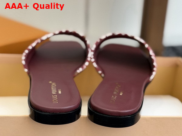 Louis Vuitton Lily Flat Mule in Bordeaux Monogram Jacquard Replica