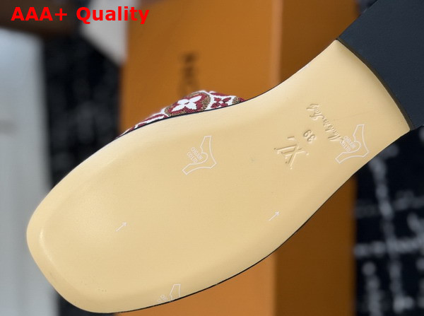 Louis Vuitton Lily Flat Mule in Bordeaux Monogram Jacquard Replica