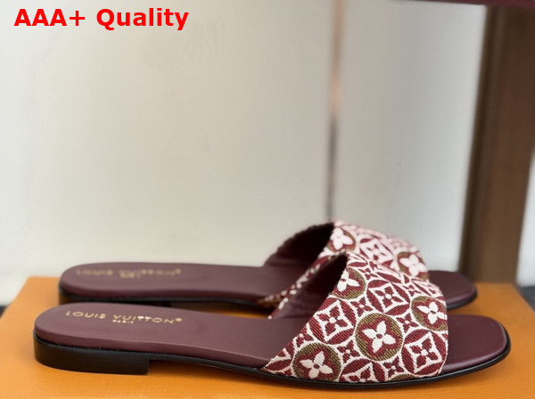 Louis Vuitton Lily Flat Mule in Bordeaux Monogram Jacquard Replica