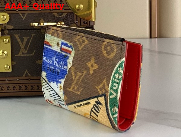Louis Vuitton Lisa Wallet in Monogram Coated Canvas Printed with Vintage Hotel Labels Replica
