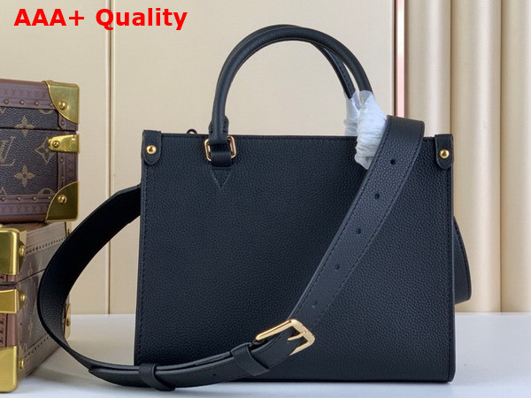 Louis Vuitton Lock Go Handbag in Black Grained Calf Leather M22311 Replica