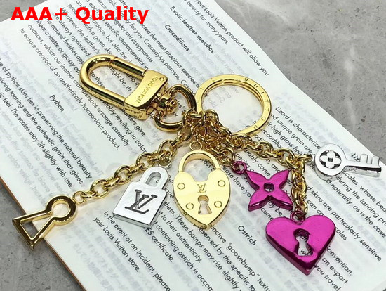 Louis Vuitton Lock Heart and Keys Bag Charm and Key Holder M67438 Replica
