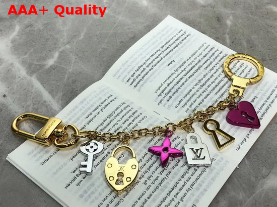 Louis Vuitton Lock Heart and Keys Chain Bag Charm and Key Holder M67437 Replica