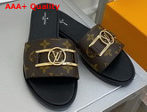 Louis Vuitton Lock It Flat Mule in Patent Monogram Canvas 1A64MO Replica