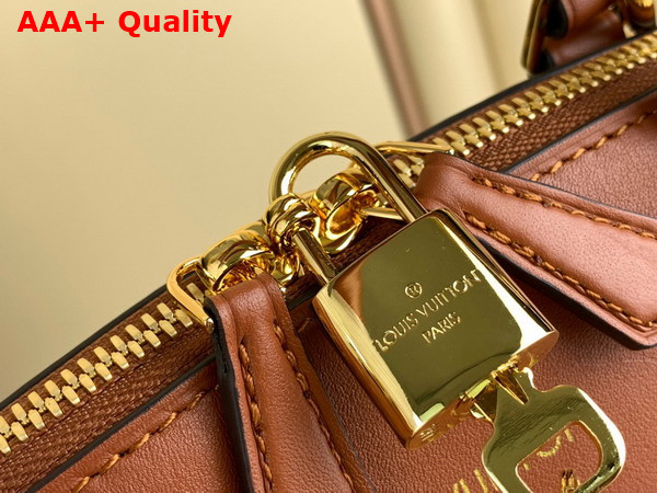 Louis Vuitton Lock It MM Bag in Gold Taurillon Leather and Smooth Leather M22925 Replica