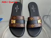Louis Vuitton Lock It Mule in Black Patent Monogram Canvas Replica