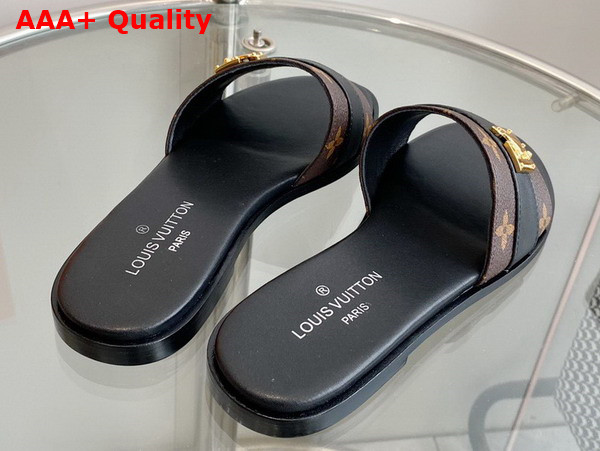 Louis Vuitton Lock It Mule in Black Patent Monogram Canvas Replica