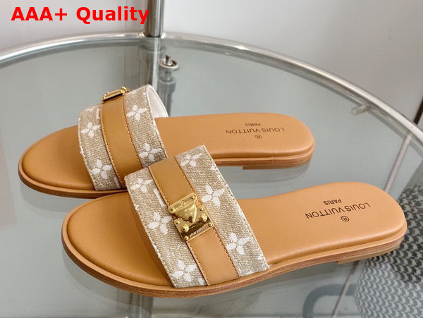 Louis Vuitton Lock It Mule in Gold Monogram Canvas and Calf Leather 1ABV0K Replica