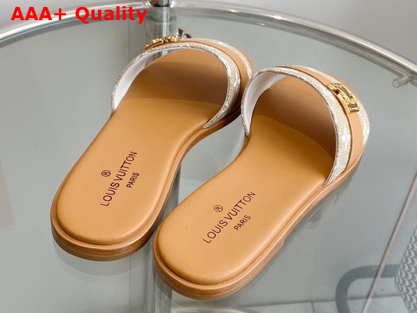 Louis Vuitton Lock It Mule in Gold Monogram Canvas and Calf Leather 1ABV0K Replica