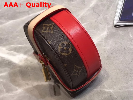 Louis Vuitton Lock Me Box Gm Monogram Canvas and Red Natural Leather GI0352 Replica