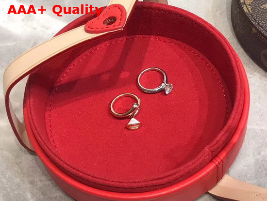 Louis Vuitton Lock Me Box Gm Monogram Canvas and Red Natural Leather GI0352 Replica