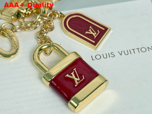 Louis Vuitton Lock and Key Bag Charm and Key Holder Gold Metal Replica