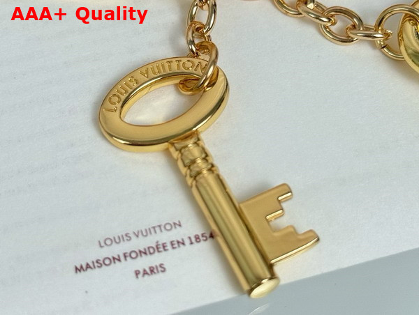 Louis Vuitton Lock and Key Bag Charm and Key Holder Gold Metal Replica