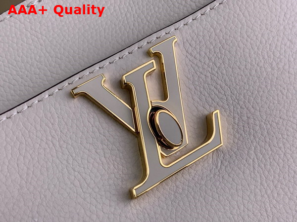 Louis Vuitton Lock and Walk Sleek Bucket Bag in Quartz Grained Calf Leather M24638 Replica