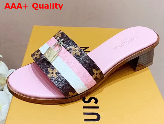 Louis Vuitton Lock it Mule Printed Monogram Canvas and Pink Calf Leather Replica