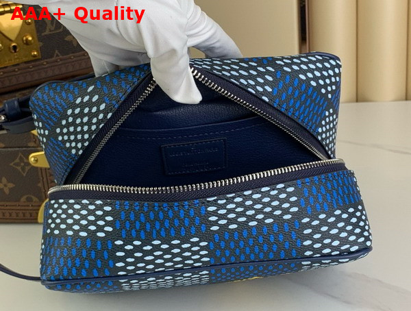 Louis Vuitton Locker Dopp Kit Blue Damier Heritage Coated Canvas N40747 Replica