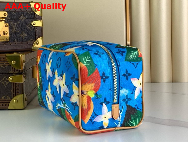 Louis Vuitton Locker Dopp Kit Bright Blue Monogram Surfin Coated Canvas Replica