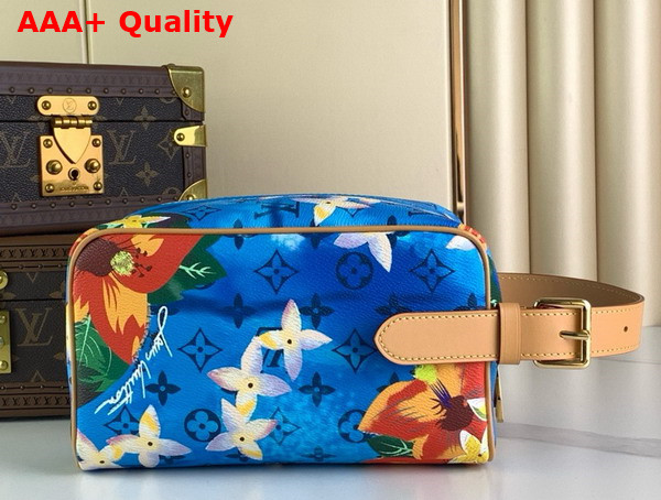 Louis Vuitton Locker Dopp Kit Bright Blue Monogram Surfin Coated Canvas Replica