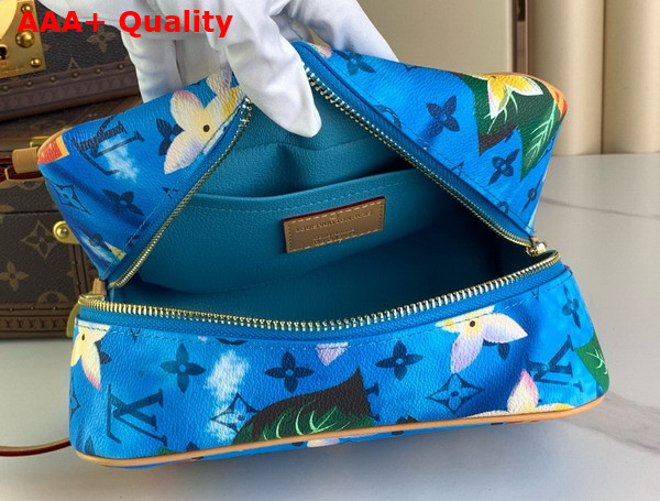 Louis Vuitton Locker Dopp Kit Bright Blue Monogram Surfin Coated Canvas Replica