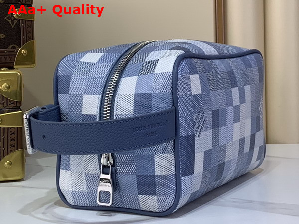 Louis Vuitton Locker Dopp Kit Denim Blue Damoflage Coated Canvas Replica