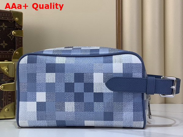 Louis Vuitton Locker Dopp Kit Denim Blue Damoflage Coated Canvas Replica