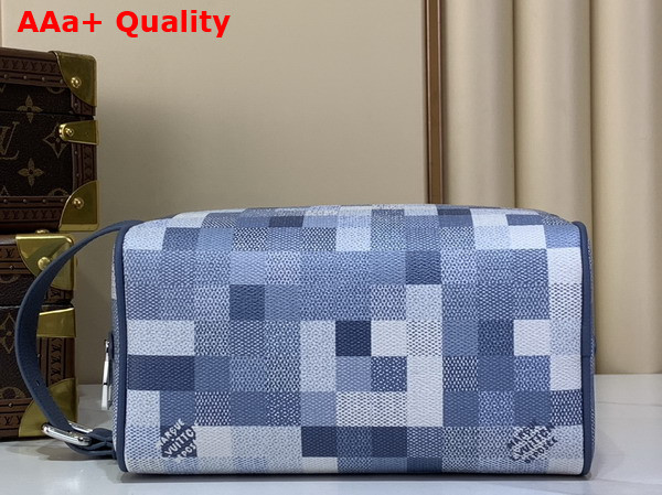 Louis Vuitton Locker Dopp Kit Denim Blue Damoflage Coated Canvas Replica