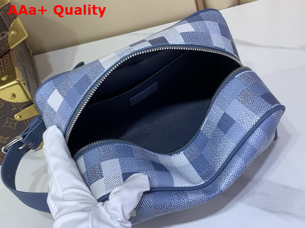 Louis Vuitton Locker Dopp Kit Denim Blue Damoflage Coated Canvas Replica