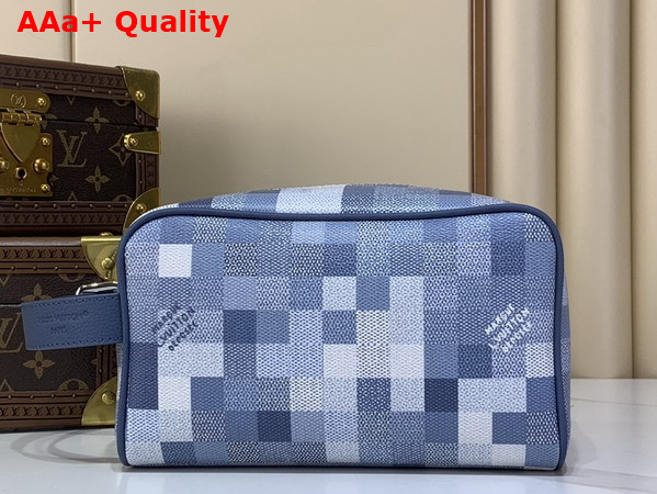 Louis Vuitton Locker Dopp Kit Denim Blue Damoflage Coated Canvas Replica