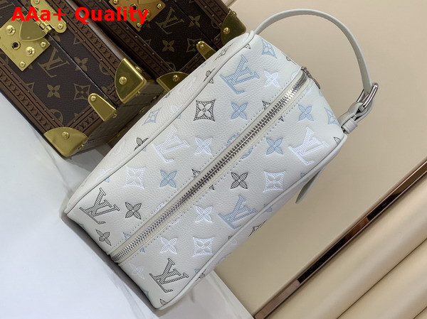 Louis Vuitton Locker Dopp Kit Ecru White Monogram Shadow Calfskin Replica