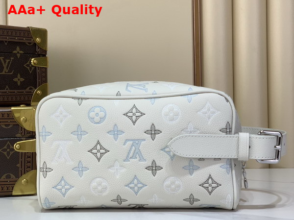 Louis Vuitton Locker Dopp Kit Ecru White Monogram Shadow Calfskin Replica