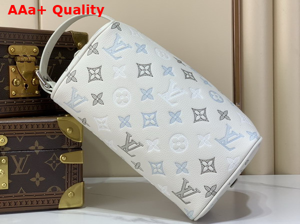 Louis Vuitton Locker Dopp Kit Ecru White Monogram Shadow Calfskin Replica