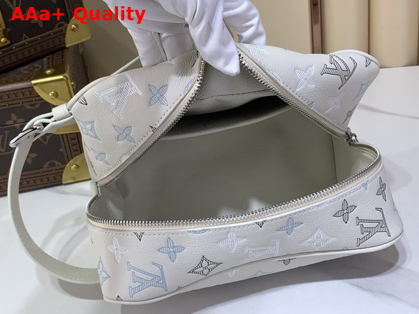 Louis Vuitton Locker Dopp Kit Ecru White Monogram Shadow Calfskin Replica