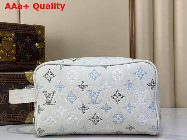 Louis Vuitton Locker Dopp Kit Ecru White Monogram Shadow Calfskin Replica