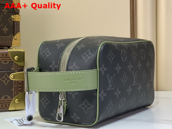 Louis Vuitton Locker Dopp Kit Khaki Green Monogram Eclipse Coated Canvas M28840 Replica