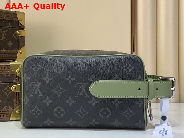 Louis Vuitton Locker Dopp Kit Khaki Green Monogram Eclipse Coated Canvas M28840 Replica