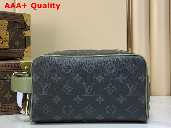 Louis Vuitton Locker Dopp Kit Khaki Green Monogram Eclipse Coated Canvas M28840 Replica