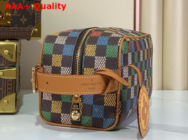Louis Vuitton Locker Dopp Kit Multicolor Damier Ebene Canvas N00151 Replica