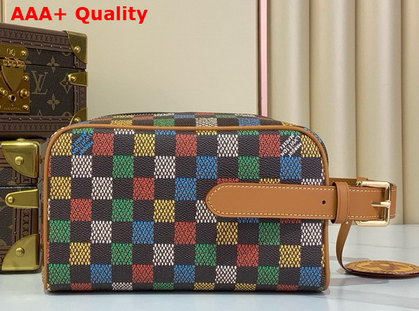 Louis Vuitton Locker Dopp Kit Multicolor Damier Ebene Canvas N00151 Replica