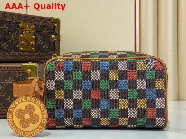 Louis Vuitton Locker Dopp Kit Multicolor Damier Ebene Canvas N00151 Replica