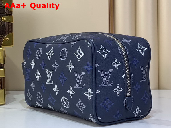 Louis Vuitton Locker Dopp Kit Navy Blue Monogram Shadow Calfskin M28835 Replica