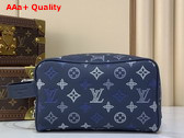 Louis Vuitton Locker Dopp Kit Navy Blue Monogram Shadow Calfskin M28835 Replica
