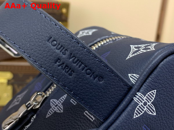 Louis Vuitton Locker Dopp Kit Navy Blue Monogram Shadow Calfskin M28835 Replica