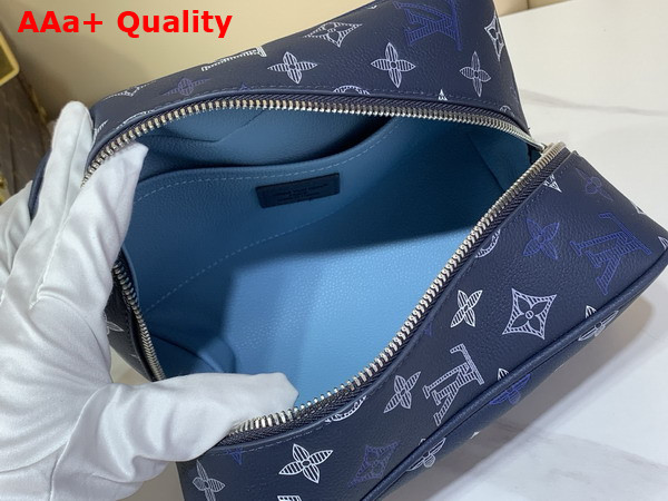 Louis Vuitton Locker Dopp Kit Navy Blue Monogram Shadow Calfskin M28835 Replica