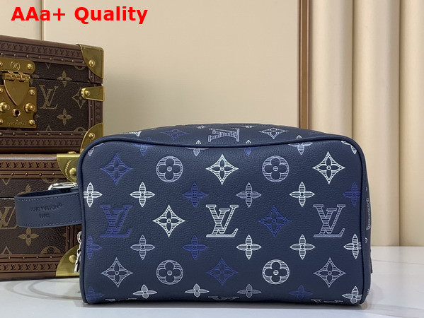 Louis Vuitton Locker Dopp Kit Navy Blue Monogram Shadow Calfskin M28835 Replica