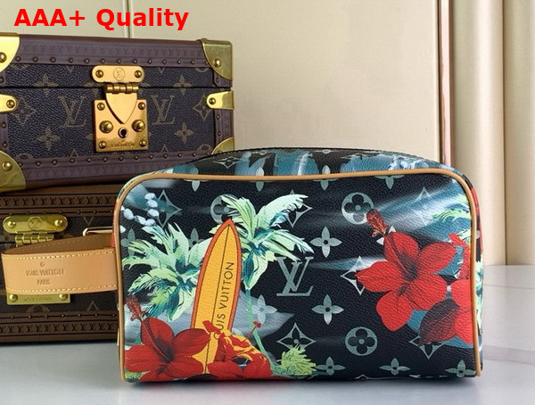 Louis Vuitton Locker Dopp Kit Navy Blue Monogram Surfin Coated Canvas Replica