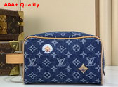 Louis Vuitton Locker Dopp Kit in Blue Monogram Denim Flowers M28363 Replica